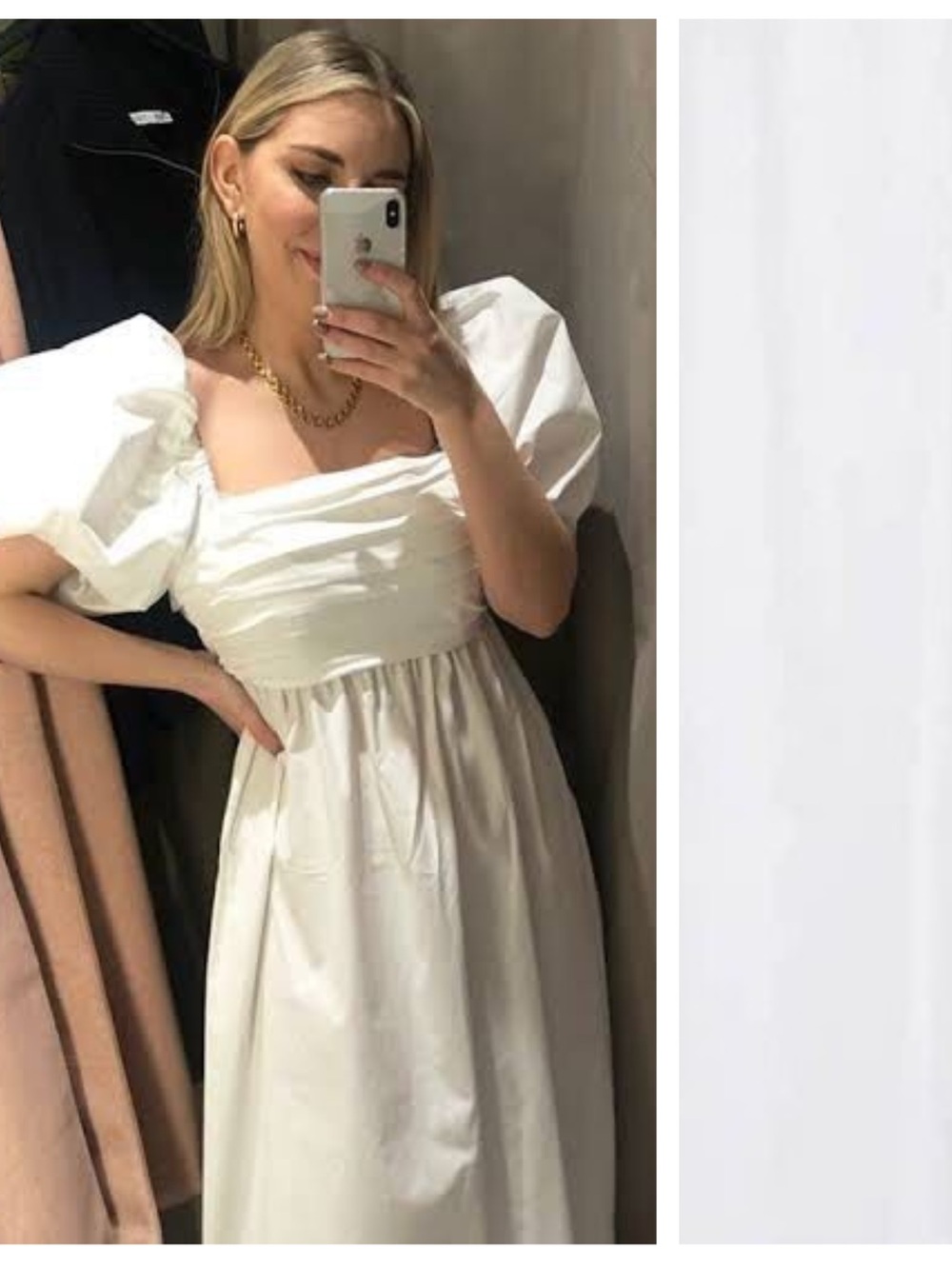 Bloggers Favorite! Zara White Puff-Sleeve Midi Dress